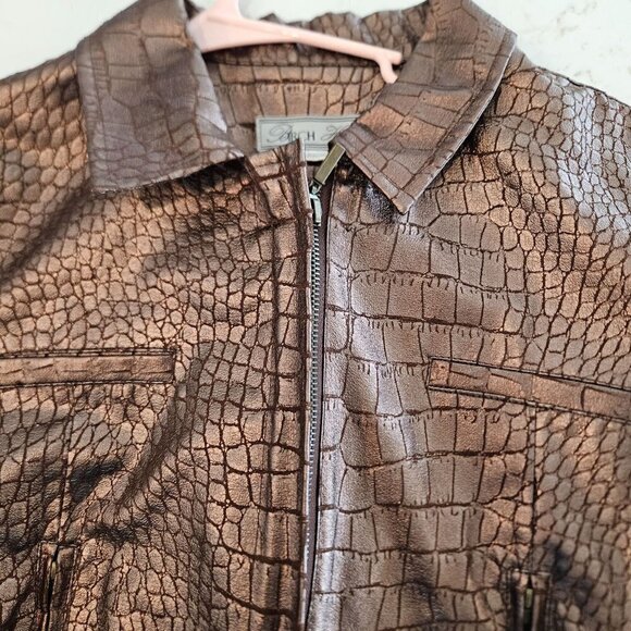 Birch Hill Jacket Bronze Snakeskin Wax Faux Leather size PL - Picture 11 of 11